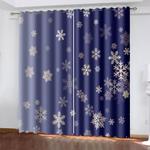 snowflake snow scene curtains blackout window treatments drapes room decor 0