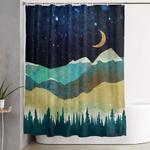 snowy night shower curtain 0