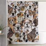 social english bulldog shower curtain 0
