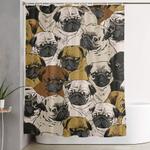 social pugs shower curtain 0
