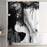 soft black marble shower curtain 0
