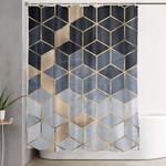 soft blue gradient cubes shower curtain 0