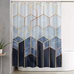 soft blue hexagons shower curtain 0