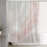 softest blush pink marble shower curtain 0