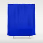 solid deep cobalt blue color shower curtain 0