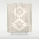 southwestern minimalism white sand shower curtain 0