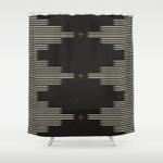 southwestern minimalist black white shower curtain 0