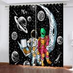 space astronaut alien curtains blackout cosplay window treatments drapes 0