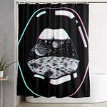 space lips black shower curtain 0