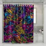 space robot glowing legos shower curtains 0