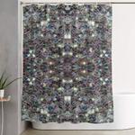 sparkly colourful silver mosaic mandala shower curtain 0