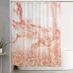 sparkly peach copper rose gold ombre bohemian marble shower curtain 0