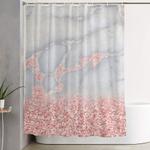 sparkly pink rose gold glitter ombre bohemian marble shower curtain 0
