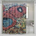 spiderman comic avengers shower curtains 0