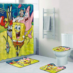 spongebob squarepants cartoon cute bathroom sets shower curtain sets 0