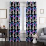 spooky rainbow bat halloween night window curtain 0