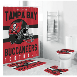 NFL Sport Football Team Helmet Tampa Bay Buccaneers Shower Curtain Sets