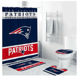 NFL Sport Football Team New England Patriots Shower Curtain Sets For Bathroom Decor