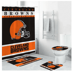 sport nfl team helmet cleveland browns bathroom sets shower curtain sets 0