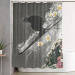 spring skiing shower curtain 0