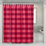 square pink cotton shower curtains 0