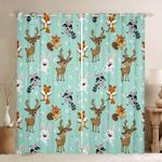 squirrel bunny deer fox raccoon pattern blackout curtains cartoon animal childrens room decor easters day gift blackout window curtains 100 polyester 41 7 107 9 0