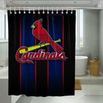 st louis cardinals logo in the dark shower curtains 0