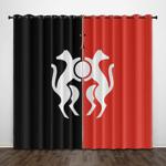 stade rennais football club curtains pattern blackout window drapes 0
