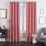 star pink pattern outline window curtain 0