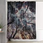 starry sky in the forest shower curtain 0
