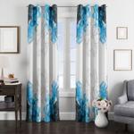 static blue ornament abstract window curtain 0