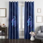 stitch with abstract pattern blue window curtain 0