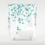 string of hearts watercolor shower curtain 0