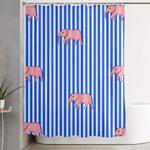 strip and elephants home decor shower curtain 0