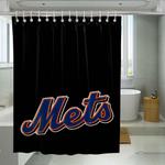 stroke new york mets black shower curtains 0