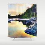 stunning nature evening shower curtain 0