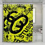 stussy yellow logo shower curtains 0