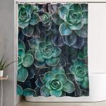 succulent blue green plants shower curtain 0