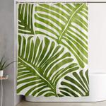 summer fern simple modern watercolor shower curtain 0