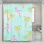 summer flamingo vibe shower curtains 0