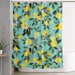summer lemon floral shower curtain 0
