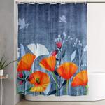 summer night shadow of a poppy meadow flowers shower curtain 0