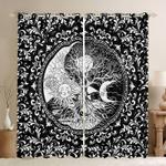 sun and moon blackout curtain world tree pattern curtains floral pattern curtain living room decorations blackout window curtains 100 polyester 41 7 107 9 0