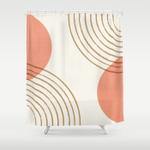 sun arch double coral shower curtain 0