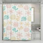 sunflower and leaf stroke pastel shower curtains 0