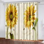sunflower curtains blackout window treatments drapes for room decoration 0