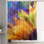 sunflower flower floral on colorful watercolor texture shower curtain 0