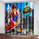 super mario curtains pattern blackout window drapes 0