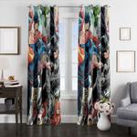 superman and batman with another character window curtains 0