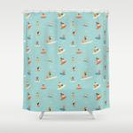 surfing kids shower curtain 0